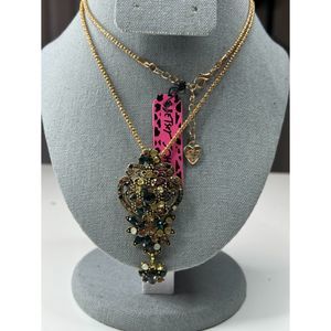 Betsey Johnson Bouquet Multicolor Rhinestone Necklace